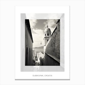 Poster Of Dubrovnik, Croatia, Black And White Old Photo 2 Canvas Print