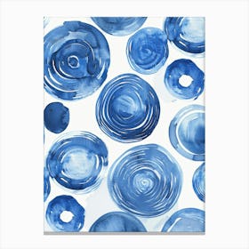 Blue Watercolor Circles 6 Canvas Print