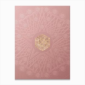 Geometric Gold Glyph on Circle Array in Pink Embossed Paper n.0118 Canvas Print