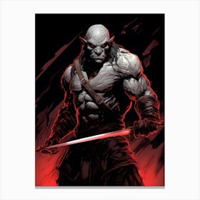 Warcraft Orc with blade Canvas Print