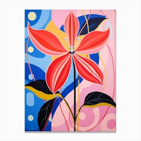 Gloriosa Lily 1 Hilma Af Klint Inspired Pastel Flower Painting Canvas Print