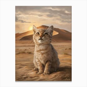 Sand Cat in the desert Canvas Print