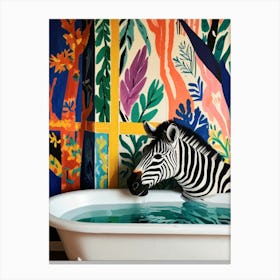 Zebra In The Bath 1 Canvas Print