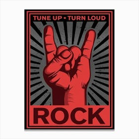 Pyramid America Tune Up Turn Loud Rock Roll Music Hand Fist Fingers Symbol Cool Wall Decor Art Print Poster Canvas Print