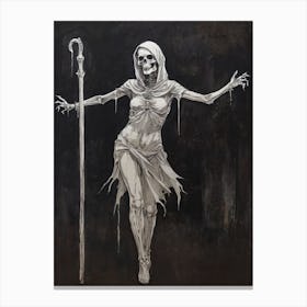 Dance With Death Skeleton Painting (79) Canvas Print