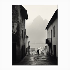 Bolzano, Italy,  Black And White Analogue Photography  1 Canvas Print