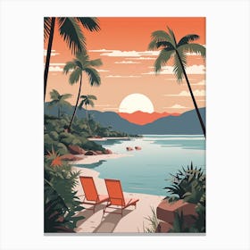 Seychelles Travel Illustration Canvas Print