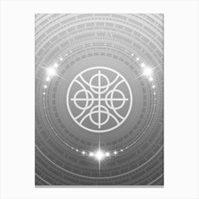 Geometric Glyph in White and Silver with Sparkle Array n.0366 Canvas Print