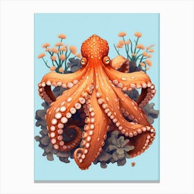 Day Octopus Realistic Illustration 2 Canvas Print