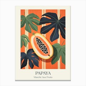 Marche Aux Fruits Papaya Fruit Summer Illustration 7 Canvas Print