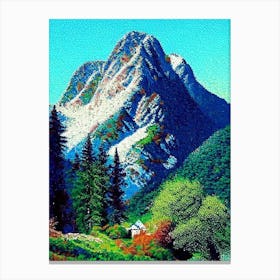 Berchtesgaden National Park Germany Pointillism Canvas Print