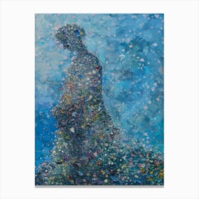 Woman In A Blue Dress 3 Canvas Print