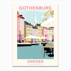 Gothenburg, Sweden, Flat Pastels Tones Illustration 3 Poster Canvas Print