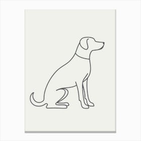 Dog Sitting On A White Background Canvas Print