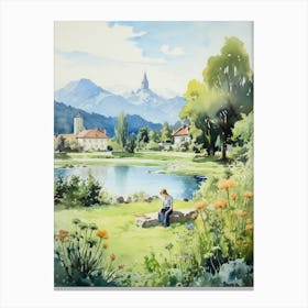 Volksgarten Austria Watercolour Painting 3  Canvas Print