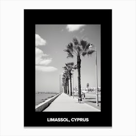 Poster Of Limassol, Cyprus, Mediterranean Black And White Photography Analogue 4 Canvas Print