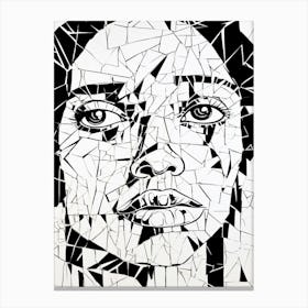 Geometric Cracked Face 2 Canvas Print