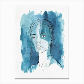 Watercolor Portrait Of A Woman 2 Canvas Print