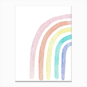 Rainbow Watercolor Painting Kids and Nursery Canvas Print