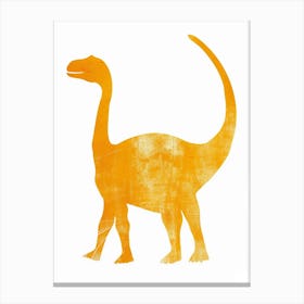 Mustard Dinosaur Silhouette Canvas Print