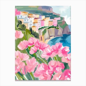 Amalfi Coast Floral Print 1 Canvas Print