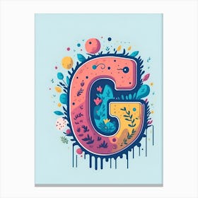 Colorful Letter G Illustration 44 Canvas Print