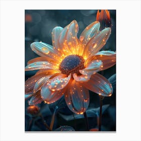 Glow In The Dark Flower Canvas Print