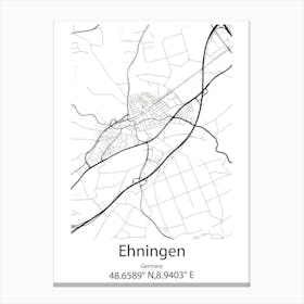 Ehningen,Germany Minimalist Map Canvas Print