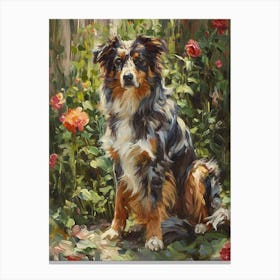 Australian Shepard Dog Acrylic Painting 3 Canvas Print