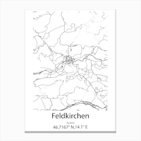 Feldkirchen,Austria Minimalist Map Canvas Print