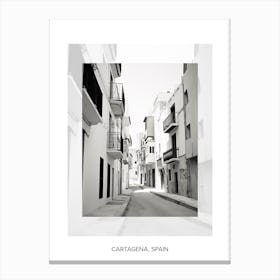Poster Of Cartagena, Spain, Black And White Old Photo 3 Canvas Print