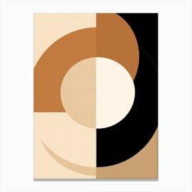 Bauhaus Nebula: Beige Abstract Odyssey, Boho Canvas Print