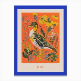 Spring Birds Poster Grebe 2 Canvas Print