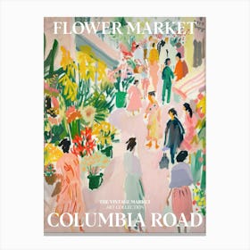 Vintage Flower Market Painting Columbia Road London 3 Canvas Print