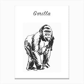 B&W Gorilla 2 Poster Canvas Print