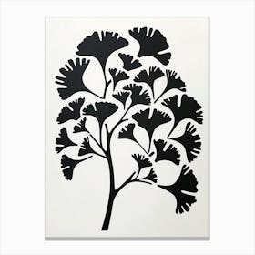 Ginkgo Tree Simple Geometric Nature Stencil 1 Canvas Print