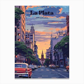 La Plata Argentina Cityscape Art Illustration Canvas Print