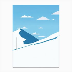 Panorama, Canada Minimal Skiing Poster Canvas Print