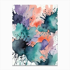 Abstract Watercolor Splashes Art Print (1) Canvas Print