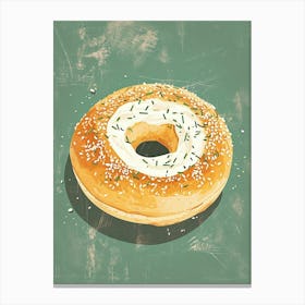 Cream Cheese Bagel Canvas Print