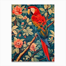 Parrot Painting Inspired By William Morris 2 Canvas Print