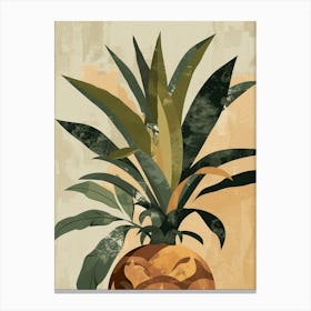 Pineapple Tree Minimal Japandi Illustration 2 Canvas Print