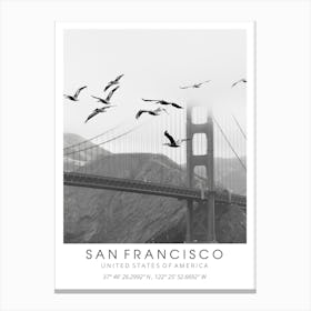 San Francisco Black And White Canvas Print