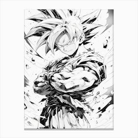 Goku Black And White Canvas Print