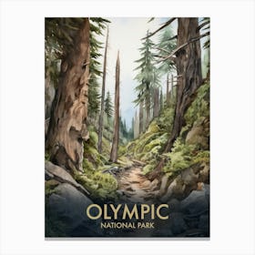 Olympic National Park Vintage Travel Poster 4 Canvas Print