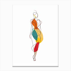 Fashion Illustration Minimalist Line Art Monoline Illustration Canvas Print