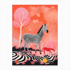 Linework Zebra In The Wild 1 Canvas Print