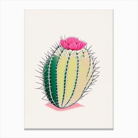 Gymnocalycium Cactus Minimal Line Drawing Canvas Print
