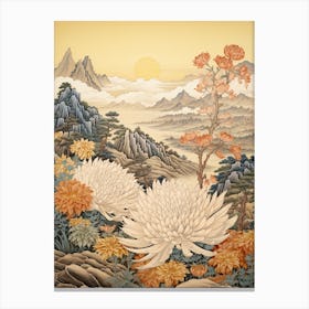 Chrysanthemum Flower Victorian Style 3 Canvas Print