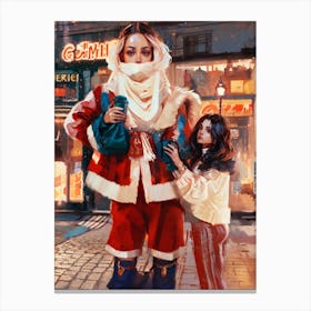 Lady Santa Claus Canvas Print